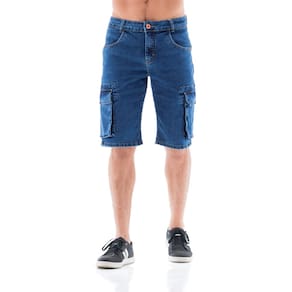 Bermuda Jeans Masculina Arauto Confort Cargo