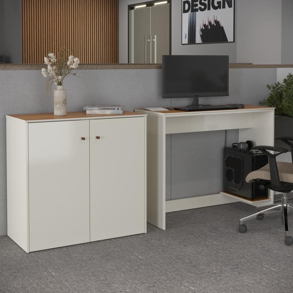 Conjunto de Escritório 2 Peças Smart Office Mesa e Aparador Buffet