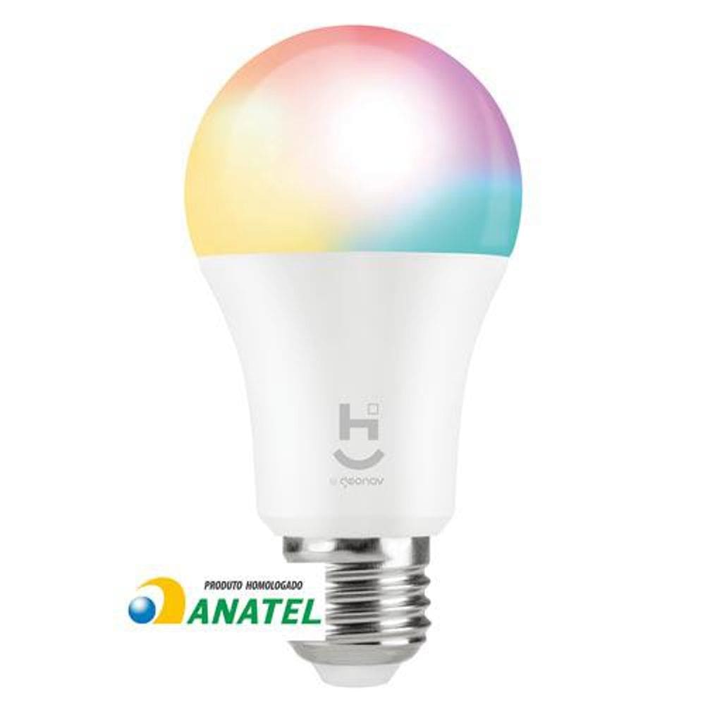 Lâmpada LED Inteligente RGB+W 2700-6500Ksoquete E27 Wi-Fi + Bluetooth - HI GEONAV