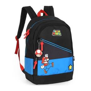 Mochila De Costas Escolar Super Mario Azul Luxcel