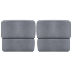 Kit 2 Puff Decorativo Para Sala Aloy Persa Cinza Bouclé