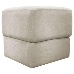 Puff Decorativo Para Sala Aloy Persa Bege Bouclé