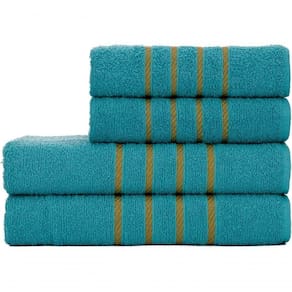 Jogo De Toalha Montreal 2 Banho + 2 Rosto Dourado 100% Algodão Alta Absorção Verde Jade