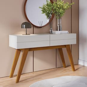 Aparador Divisor de Ambiente com 2 Gavetas 136x78cm Noronha Colibri Off White