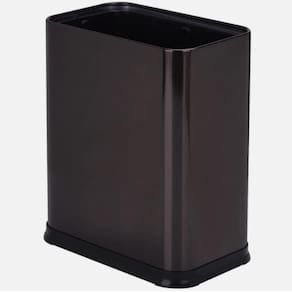 Lixeira 10l Sem Tampa Inox Preta Cesto Luxo Black
