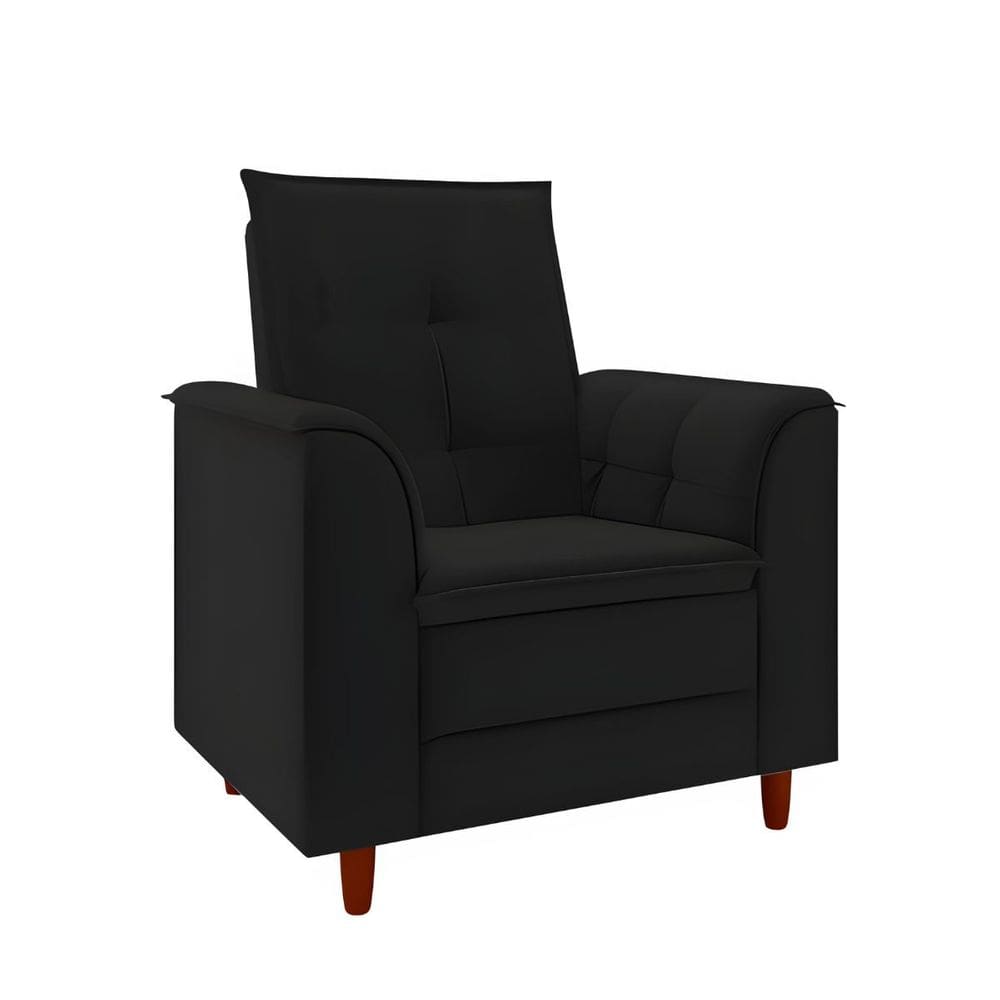 Poltrona Decorativa Estofada Confortável Sala Miley Suede