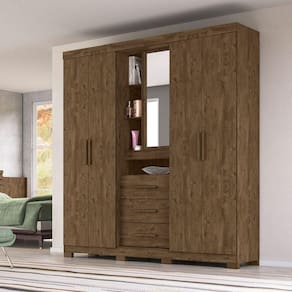 Guarda Roupa 4 Portas 195x212cm Eldorado Moval Castanho