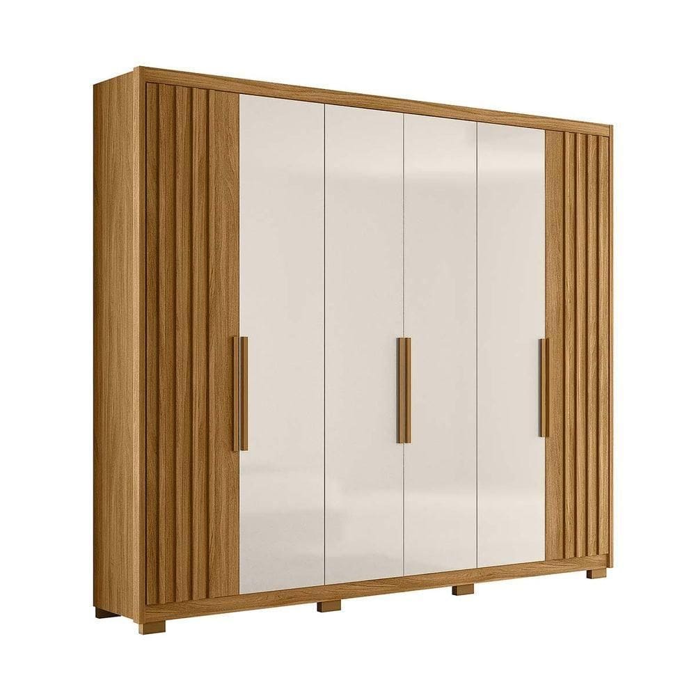 Guarda Roupa Grande com Ripado 260x230cm Araguaia Moval Freijó Off White