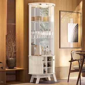Cristaleira com Led e Espelho 67x180cm Marina Madetec Calacata Off White