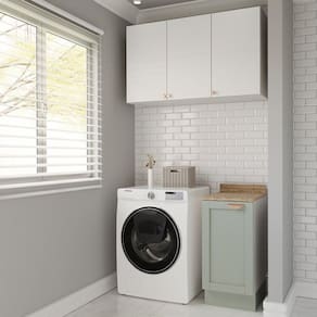 Lavanderia Modulada 2 Peças 1 Armário Aéreo 3 Portas 1 Balcão Arizona Cabecasa Madeiramadeira Branco/Menta