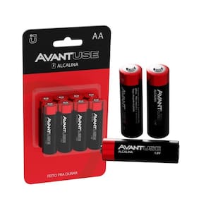 Pilha Avant Use Alcalina AA - Embalagem com 8 Unidades