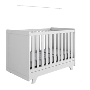Berço Peroba Retrô Americano Branco Vira Mini Cama Infantil
