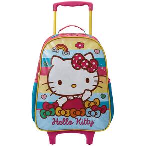 Mochila com Rodas 40cm Escolar 16 Hello Kitty Rainbow Xeryus 13530