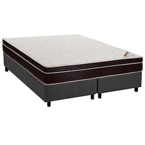 Cama Box Queen: Colchão Ortopédico Ortobom Exclusive + Base CRC Suede Gray (158x198)