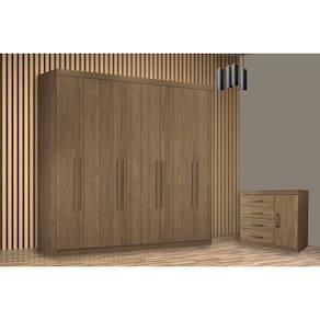 Guarda Roupa 2 Peças (1GuardaRoupa+1Cômoda) QC217 Jatobá - Santos Andirá