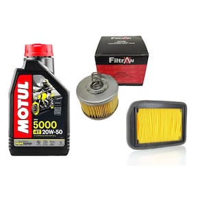 Kit Motul 5000 20W-50 4T 1L + 1 Filtro Óleo + 1 Filtro Ar (Crosser Fazer Factor 150)