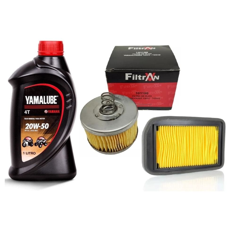 Kit Troca De Óleo Crosser Fazer Factor 150 Yamalube 20W-50 4T 1L + 1 Filtro Óleo + 1 Filtro Ar