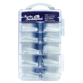 Kit 100 Tips Unhas Postiças Bailarina Transparente