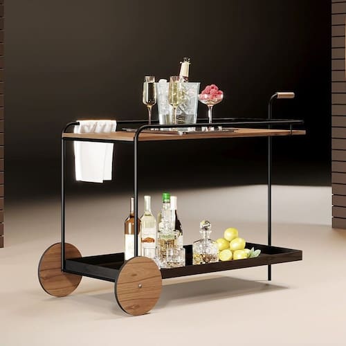 imagem-Carrinho Bar Decorativo para Sala de Jantar - Agnes - Móveis Montanhês - Marrom