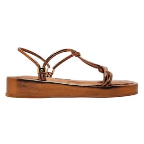 Sandália Papete Santa Lolla Metallic Soft Bronze