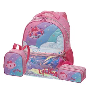 Kit Mochila Costas Lilica Super Star Lancheira Estojo Triplo