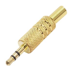 Plug P2 Stereo Metal Gold Com Mola