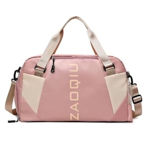 Bolsa Mala Grande Com Alça Academia Esportiva Porta Sapatos Rosa