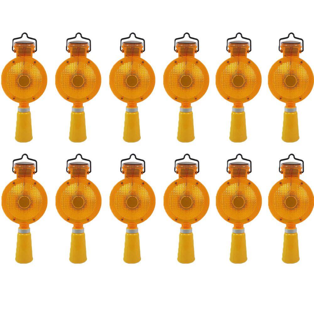 Sinalizador Viario Solar kit 12 Uni Estrada Obra Cone Segurança Sinalizaçao Chuva Iluminaçao Segurança