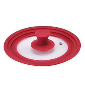 Tampa De Vidro Panela Frigideira Silicone 16-18-20cm Verm P