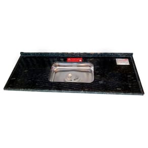 Pia de Cozinha Granito  Ubatuba 150cm Standard Cuba Simples L.A. Pias e Granitos Verde Ubatuba