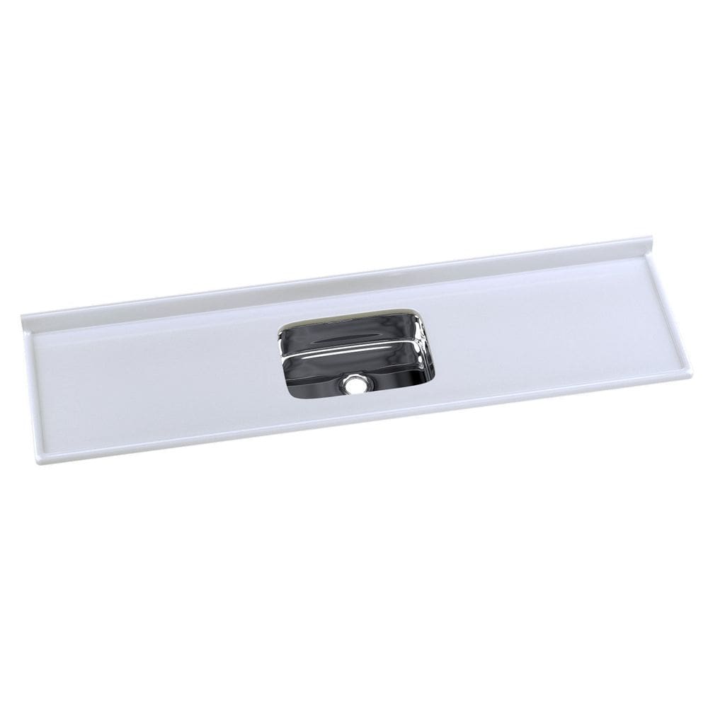 Pia Para Cozinha Em Mármore Sintético Com Cuba Em Aço Inox 199cmx55cm Gelo