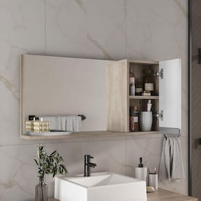 Espelheira 80cm Madeirado Branco