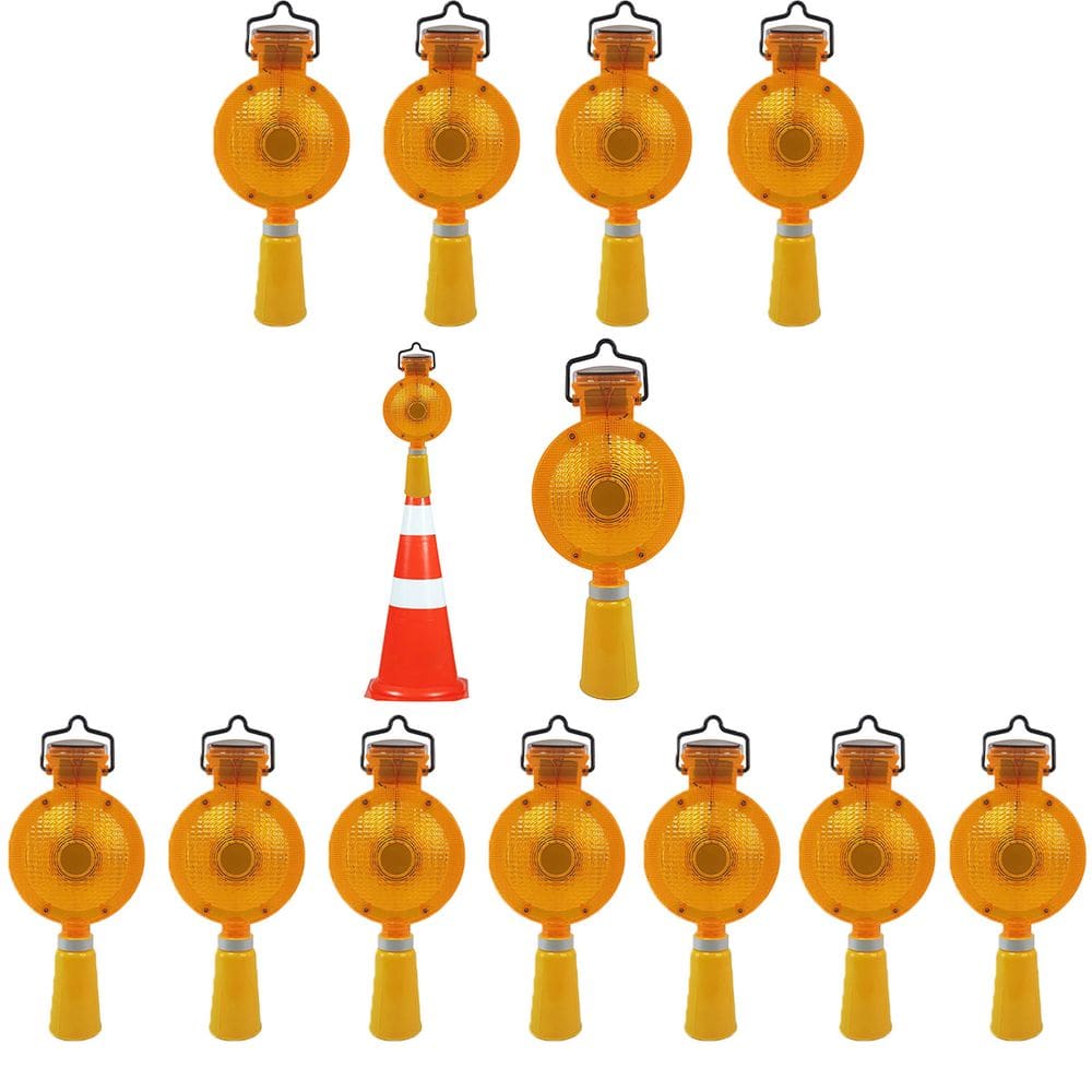 Sinalizador Viario Solar Kit 12 Uni Cone Sinalizaçao Estrada Obra Rodovia