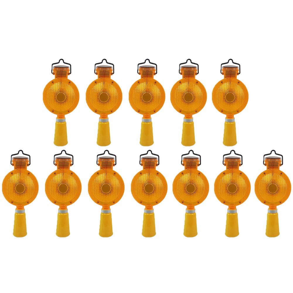 Sinalizador Solar Kit 12 Uni Viario Cone Sinalizaçao Obra Estrada Rodovia Rua Estrada Evita Acidentes