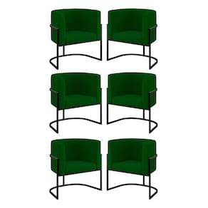 Kit 06 Cadeiras Poltrona Lua Preto Balaqui Verde