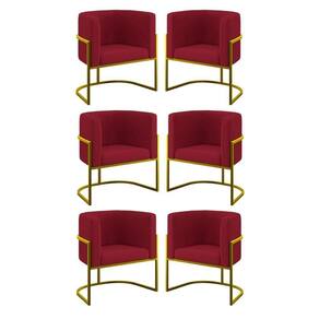 Kit 06 Cadeiras Poltrona Lua Gold Balaqui Marsala