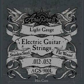 Encordoamento Para Guitarra Flat Wound .012 Ags900l Aria Pro Ii