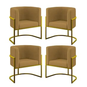 Kit 04 Cadeiras Poltrona Lua Gold Balaqui Capuccino