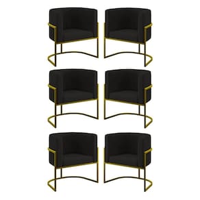 Kit 06 Cadeiras Poltrona Lua Gold Balaqui Preto