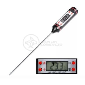 Termômetro Culinário Cozinha Digital Com Espeto Alimentos E Líquidos Mede -50ºc A +300ºc