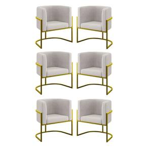 Kit 06 Cadeiras Poltrona Lua Gold Balaqui Bege