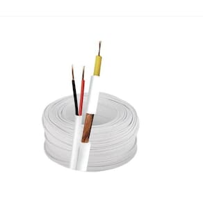 Cabo Coaxial Para Cftv 4Mm 80% - Rolo 100M - Pa Branco