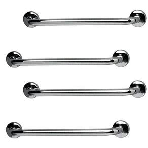 Barra de Apoio Inox 60cm Idoso Kit 4 unidades Banheiro Box Deficiente Cadeirante Acessibilidade Segurança Suporte Corrimao Escada