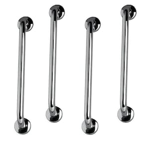 Barra de Apoio Inox 60cm Kit 4 unidades Idoso Deficiente Cadeirante Suporte Banheiro Box Resistente Corrimao Escada Segurança Acessibilidade
