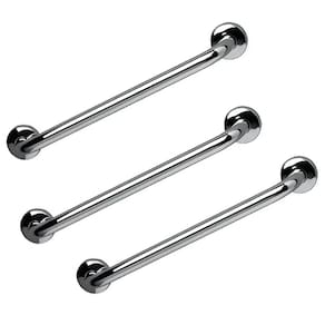 Barra de Apoio 60cm Inox Kit 3 Unidades Banheiro Acessibilidade Idoso Cadeirante Deficiente Suporte Corrimao Escada Segurança