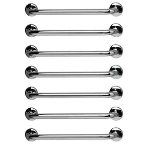 Barra de Apoio 60cm Aço Inox Kit 7 Unidades Banheiro Box Acessibilidade Gestante Idoso Segurança Suporte Escada Corrimao