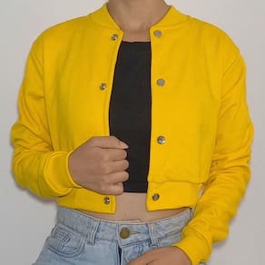 Jaqueta Cropped Moletom Feminina Casual Lisa Básica