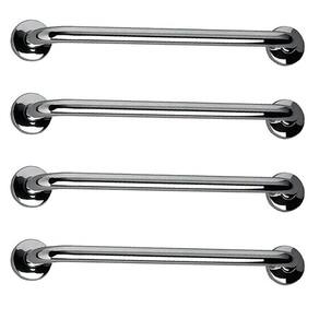 Barra de Apoio 60cm Inox Kit 4 Unidades Banheiro Acessibilidade Idoso Cadeirante Deficiente Suporte Segurança Corrimao Escada
