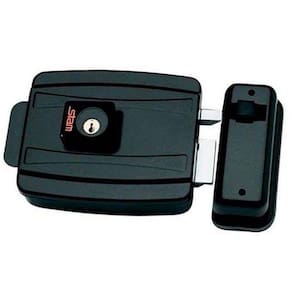 Fechadura Elétrica Stam 40mm Preta Fosca ABRE P/FORA