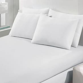 Kit 4 Fronhas 100% Algodão Percal 200 Fios Com Bainha Branco